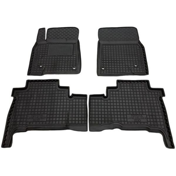 Коврики в салон Toyota Land Cruiser 200 2007-2012 резиновые, чёрные (AVTO-Gumm)