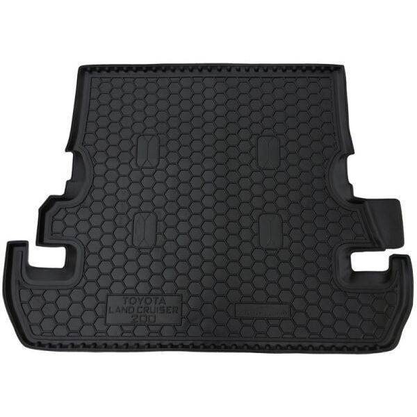 Коврик в багажник Toyota Land Cruiser 200 2007- (7 мест) резиновый, чёрный (AVTO-Gumm)