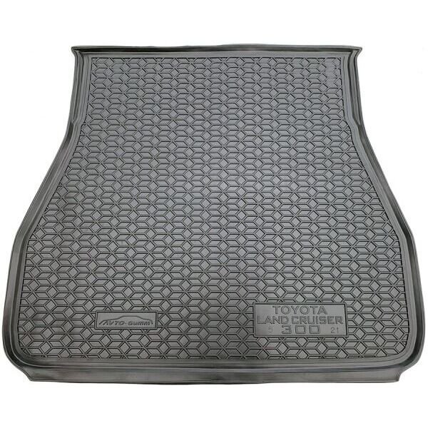 Коврик в багажник Toyota Land Cruiser 300 2021- резиновый, чёрный (AVTO-Gumm)