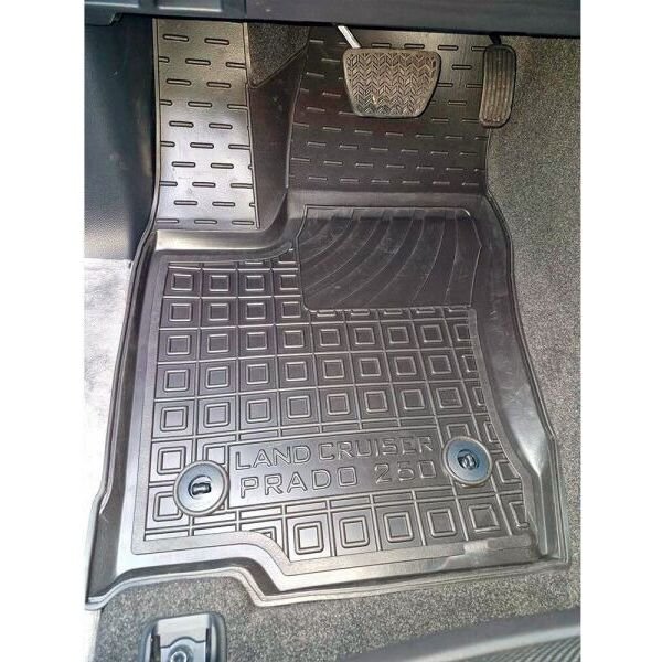 Коврики в салон Toyota Land Cruiser Prado (j250) 2024- резиновые, чёрные (AVTO-Gumm)
