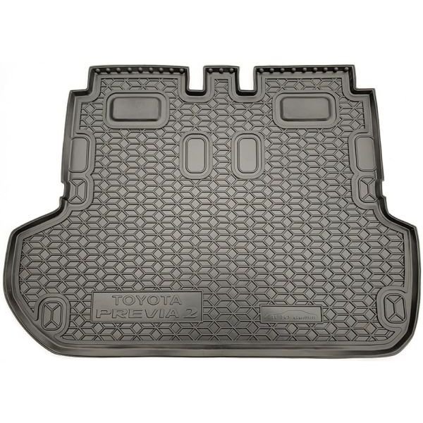 Коврик в багажник Toyota Previa 2000-2006 6-7 мест резиновый, чёрный (AVTO-Gumm)