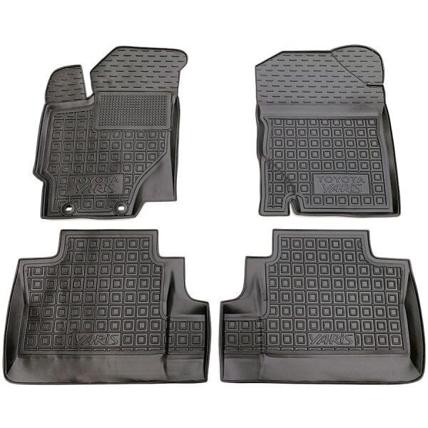 Коврики в салон Toyota Yaris 2011- резиновые, чёрные (AVTO-Gumm)