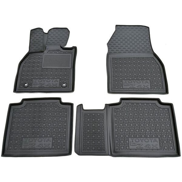 Коврики в салон Toyota bZ4X 2022- резиновые, чёрные (AVTO-Gumm)