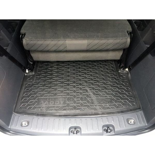 Коврик в багажник Volkswagen Caddy Maxi 2004- 7 мест резиновый, чёрный (AVTO-Gumm)