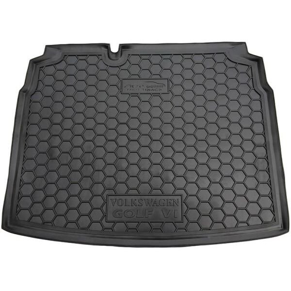 Коврик в багажник Volkswagen Golf 5 2003-/6 2009- (hatchback) с докаткой резиновый, чёрный (AVTO-Gumm)