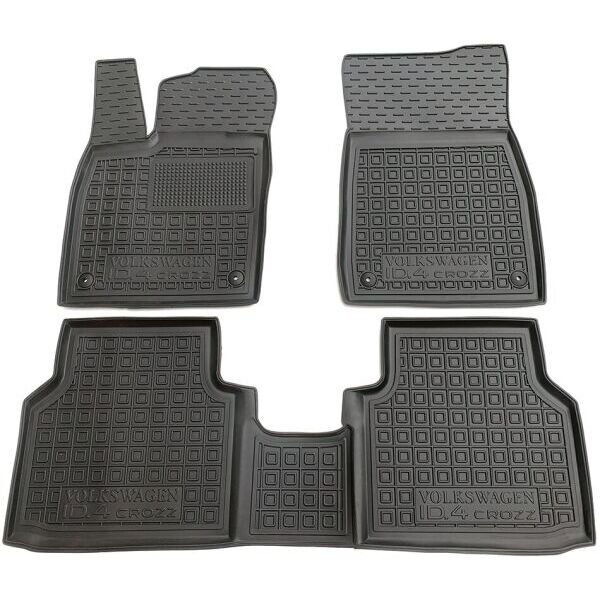 Коврики в салон Volkswagen ID4 2020- резиновые, чёрные (AVTO-Gumm)