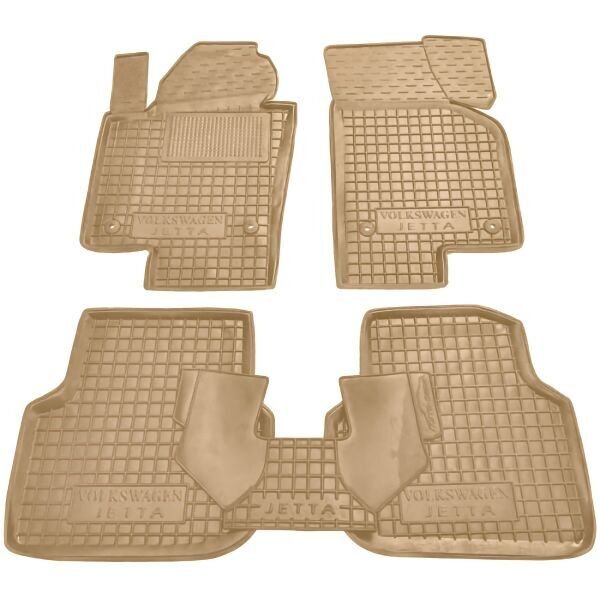Килимки в салон Volkswagen Jetta 2011- гумові, бежеві (AVTO-Gumm)