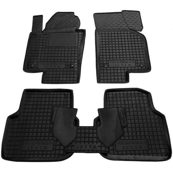 Килимки в салон Volkswagen Jetta 2011- гумові, чорні (AVTO-Gumm)