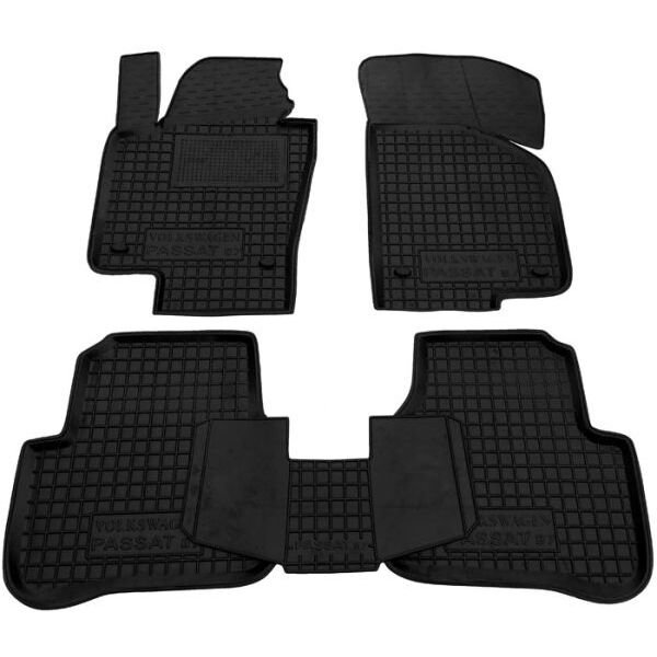 Коврики в салон Volkswagen Passat B6/B7 резиновые, чёрные (AVTO-Gumm)