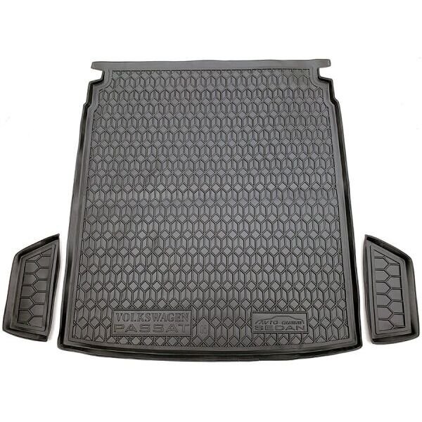Коврик в багажник Volkswagen Passat B6 2005- Sedan резиновый, чёрный (AVTO-Gumm)