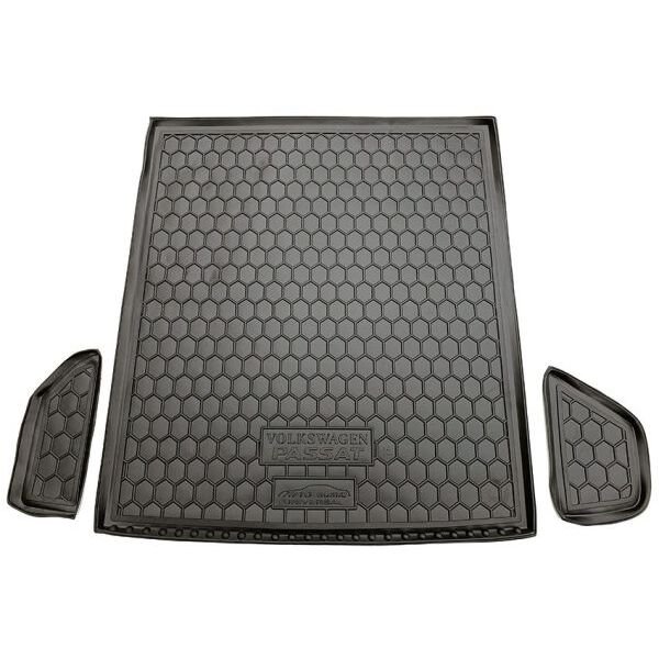 Коврик в багажник Volkswagen Passat B8 2015- (Universal) резиновый, чёрный (AVTO-Gumm)