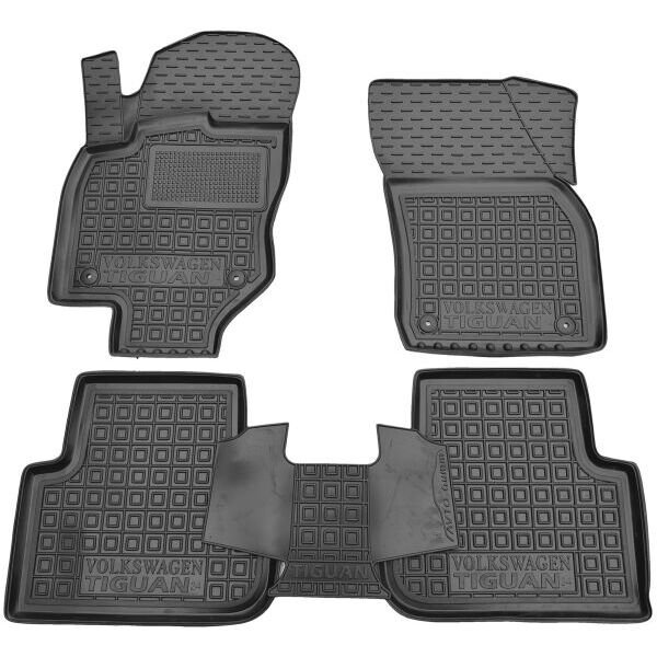 Коврики в салон Volkswagen Tiguan 2024- резиновые, чёрные (AVTO-Gumm)