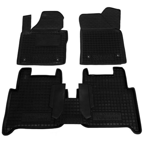 Килимки в салон Volkswagen Touran 2003-2016 гумові, чорні (AVTO-Gumm)
